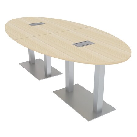 Skutchi Designs 45 in W, 96 in L, 29 in H, Engineered Wood Top, Brown HAR-OVL-46x93-DOU-ELEC-XD08